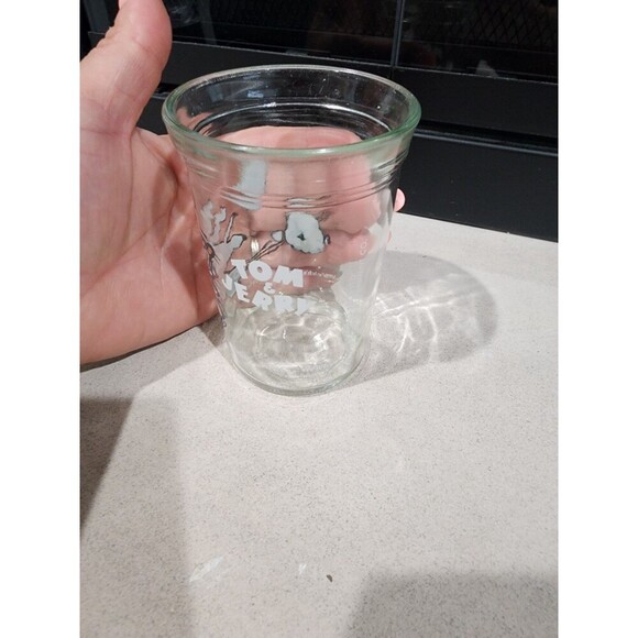 Vintage Welch's Tom & Jerry Mouse Skateboarding JELLY JAR GLASS CUP 1990 Turner - Picture 4 of 7